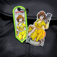 Reporter Pin Up Grumpy Keychain