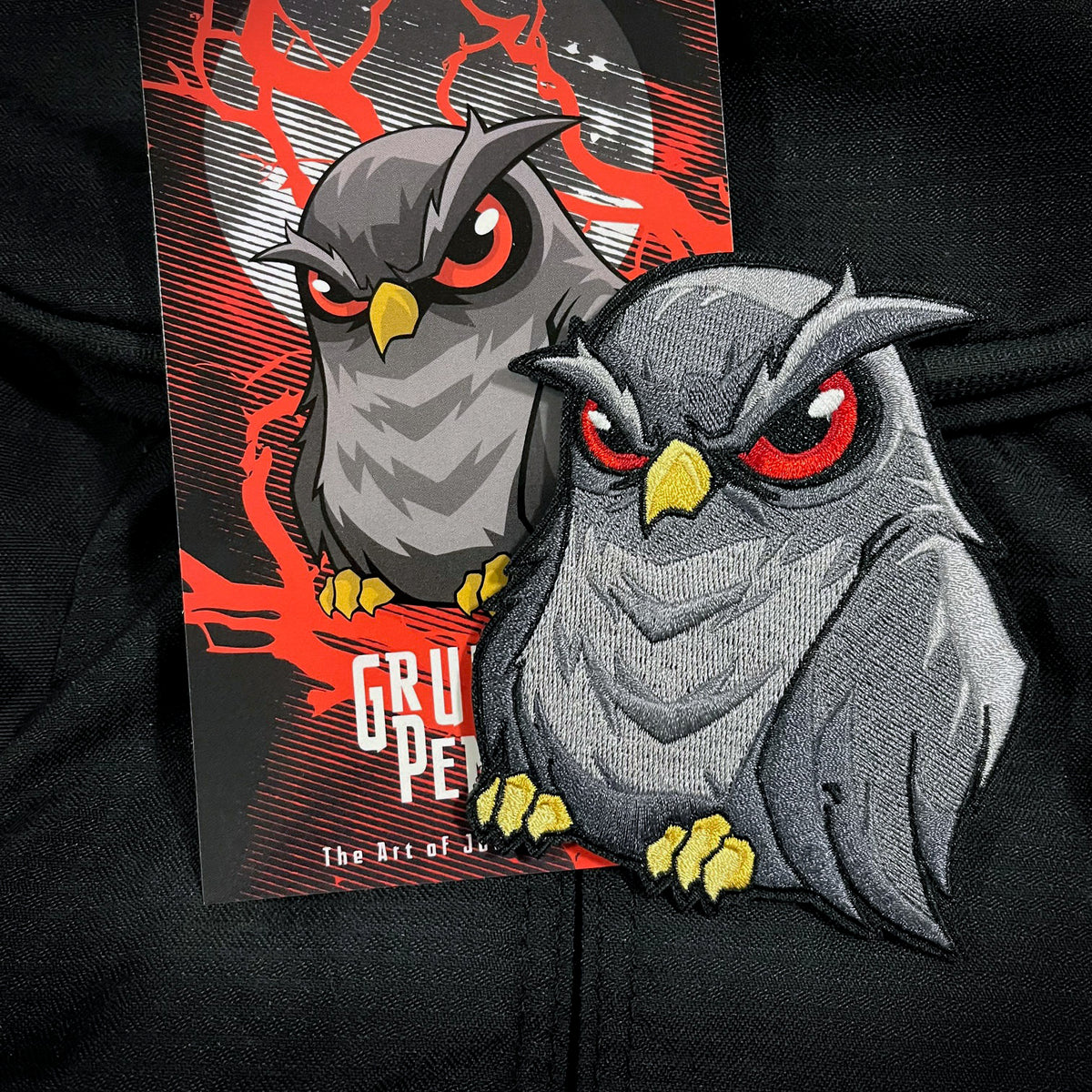 Grumpy Dark Owl Embroidery Patch