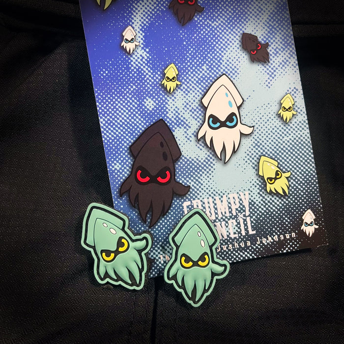 Grumpy Green Squid Pvc Patch set