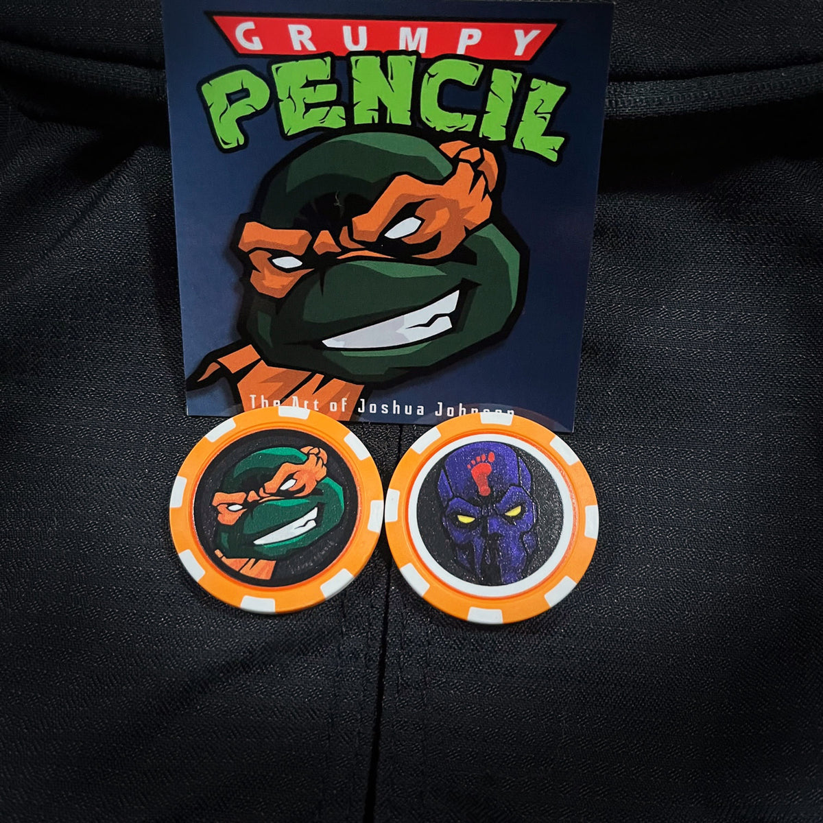 Grumpy Poker Chip, Orange