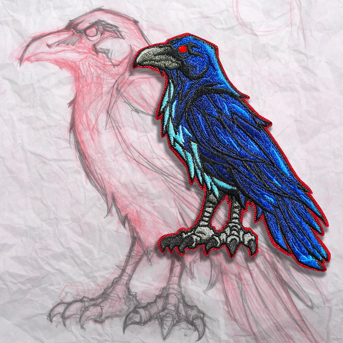 Grumpy Raven Embroidery Patch