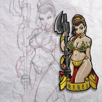 Rebel Pin up Embroidery Patch