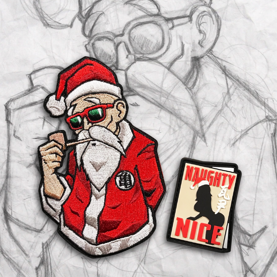 Grumpy Santa Roshi Embroidery Patch
