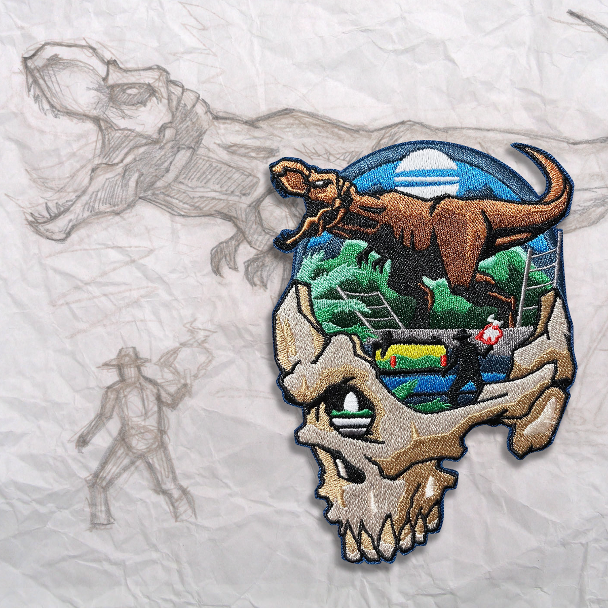 Minds Eye, T-Rex Embroidery Patch