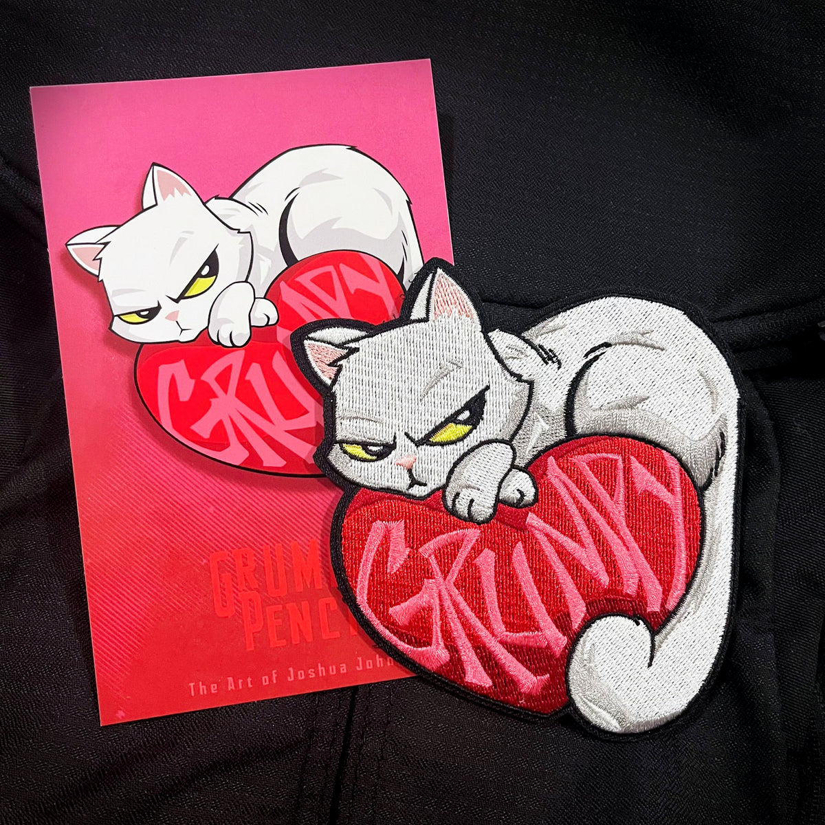 Grumpy Order Cat Valentine Embroidery Patch
