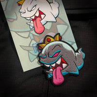 Grumpy Shadow Ghost "Boo"  Embroidery Patch