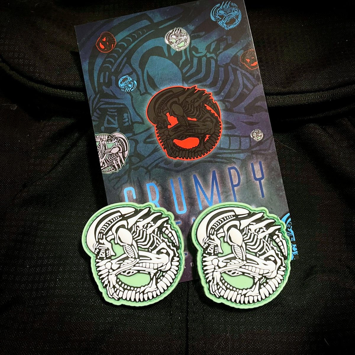 Mini Glow Alien PVC Patch set