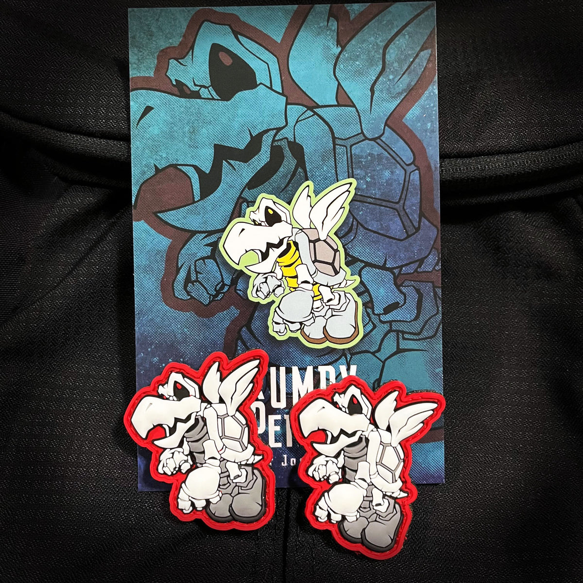 Dark Grumpy Bones, Mini PVC Patch set