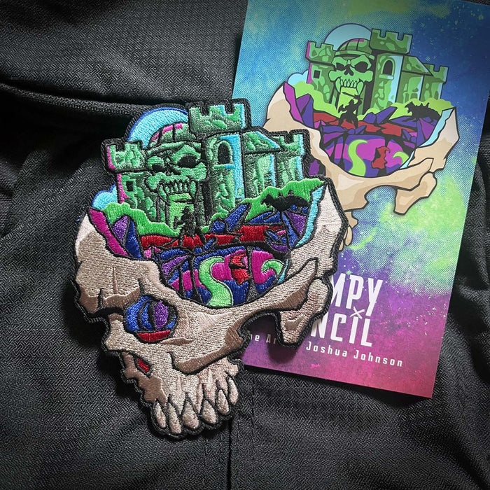 Minds Eye, Grey Skull Embroidery Patch