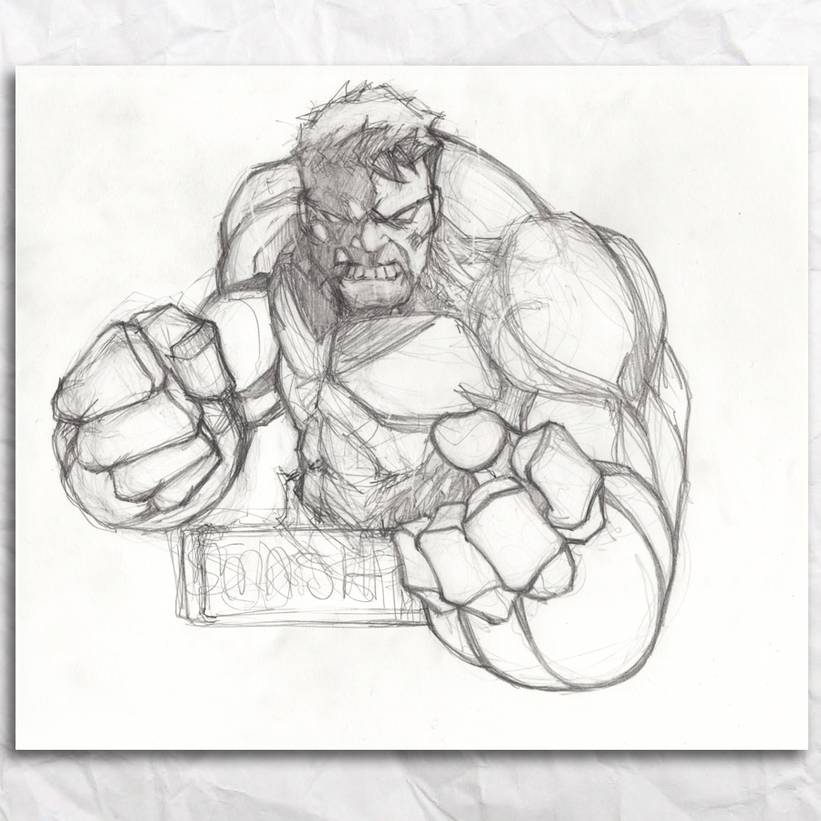 Hulk Sketch Original Artwork