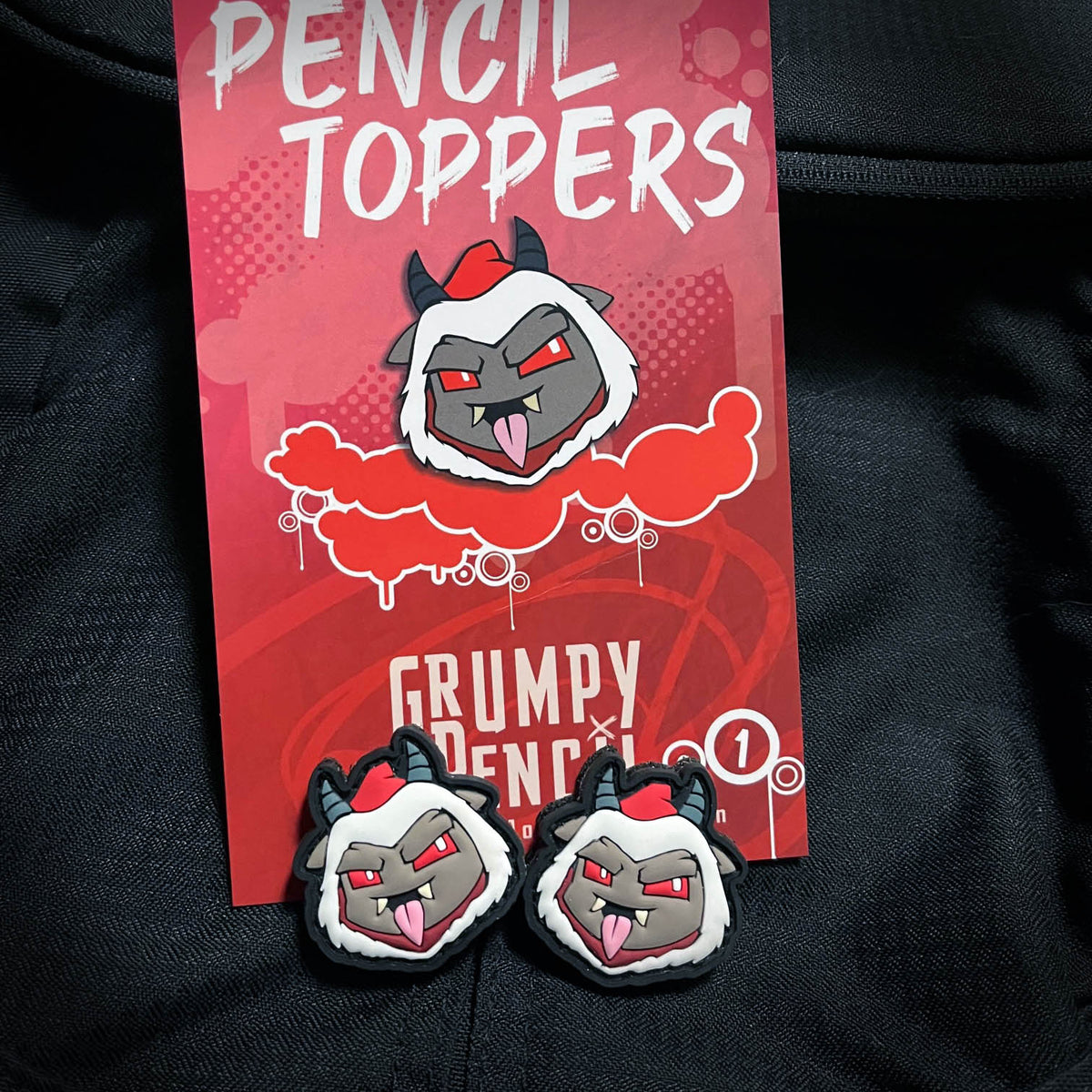 Pencil Topper Krampus, PVC Patch set