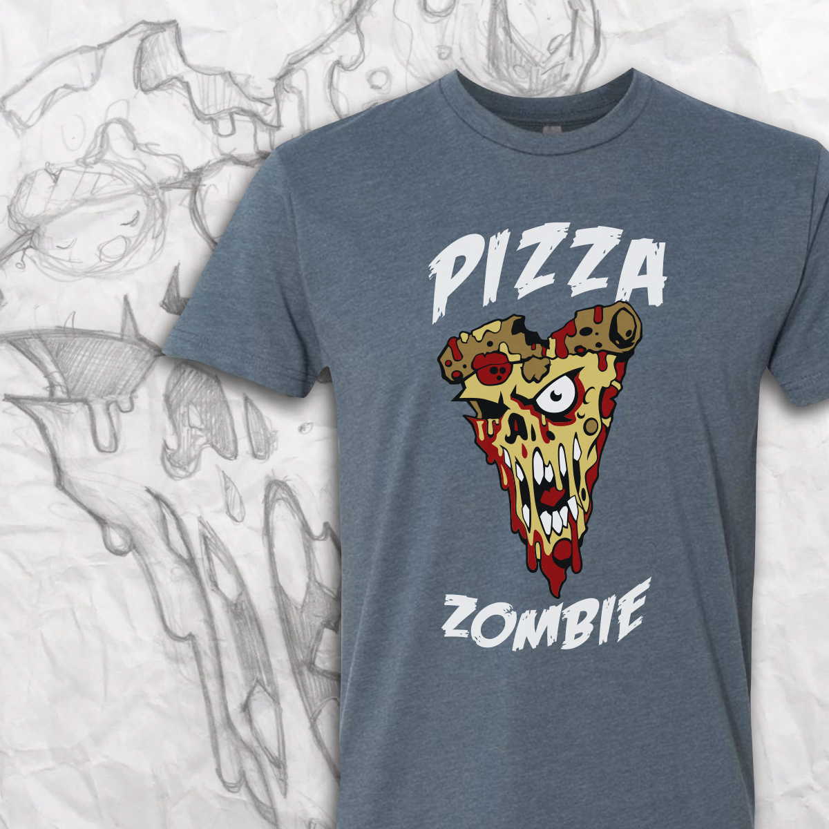 Zombie Pizza T-Shirt – Grumpy Pencil