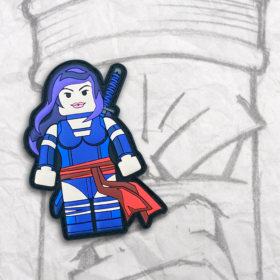 Grumpy Brick fig 'ninja girl' PVC Patch