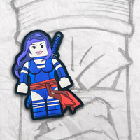 Grumpy Brick fig 'ninja girl' PVC Patch