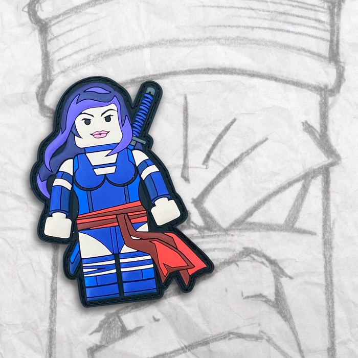 Grumpy Brick fig 'ninja girl' PVC Patch