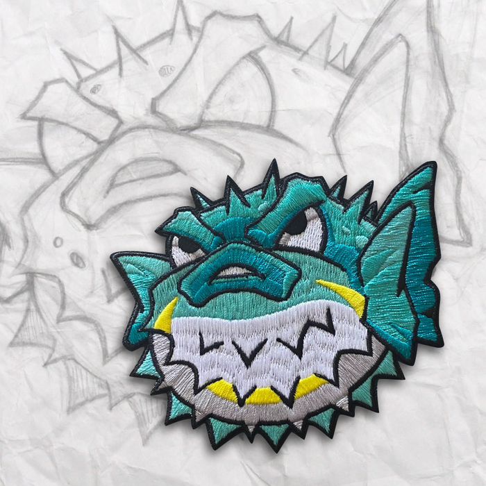 Grumpy Puffer Fish Embroidery Patch