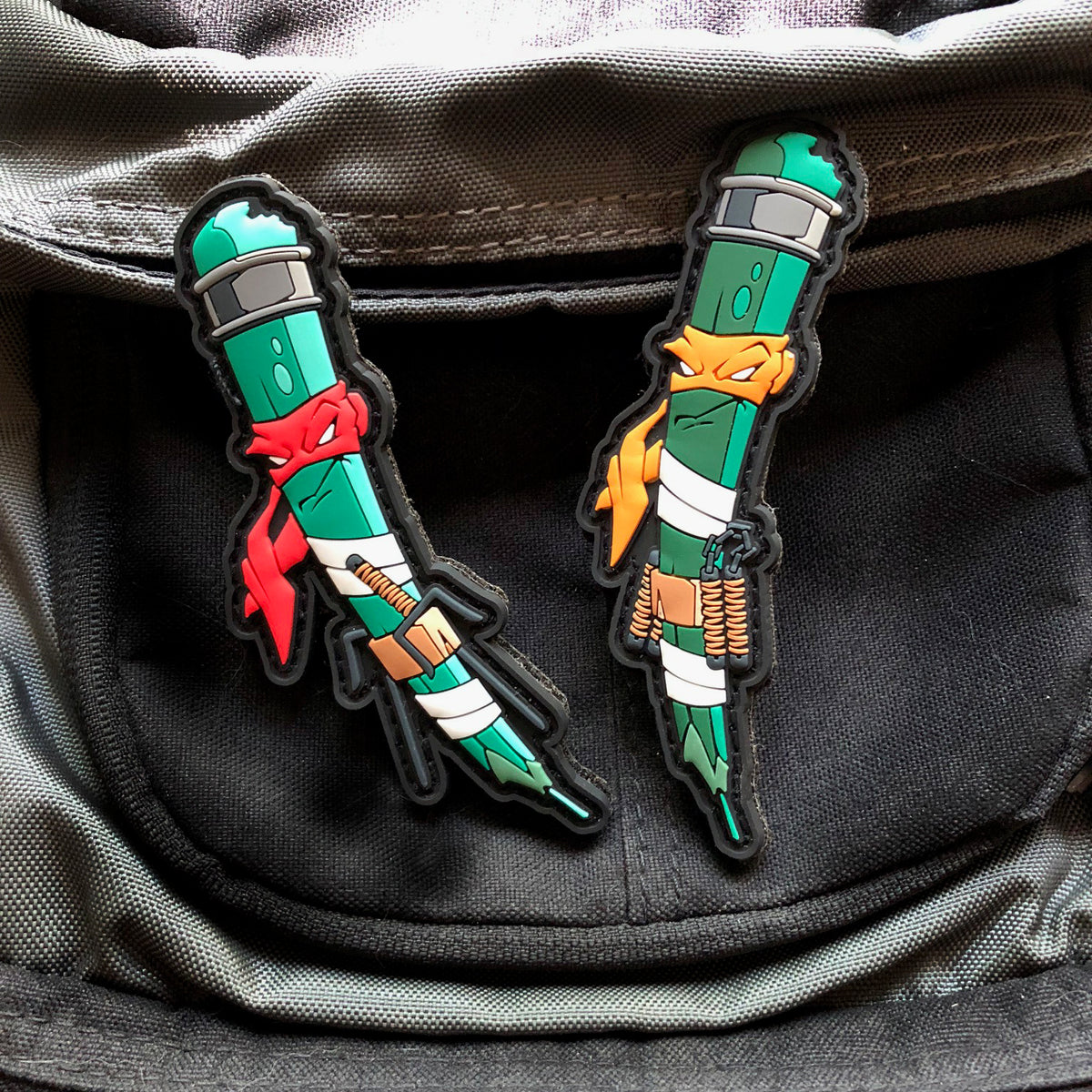ON SPECIAL! Grumpy Ninja Turtle Pencils PVC Patch set 2
