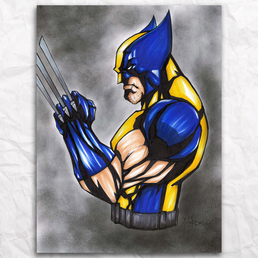 Wolverine Original Art Canvas Sketch 6x8 (1 of 1) Marvel