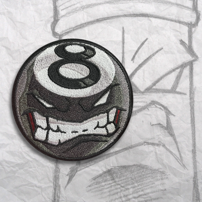 Grumpy 8-Ball embroidery Patch