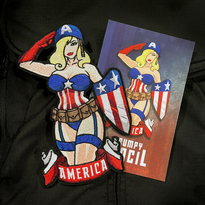 America Pin Up Embroidery Patch