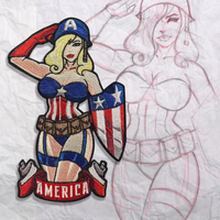 America Pin Up Embroidery Patch