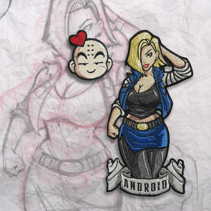 Android Pin Up Embroidery Patch Set