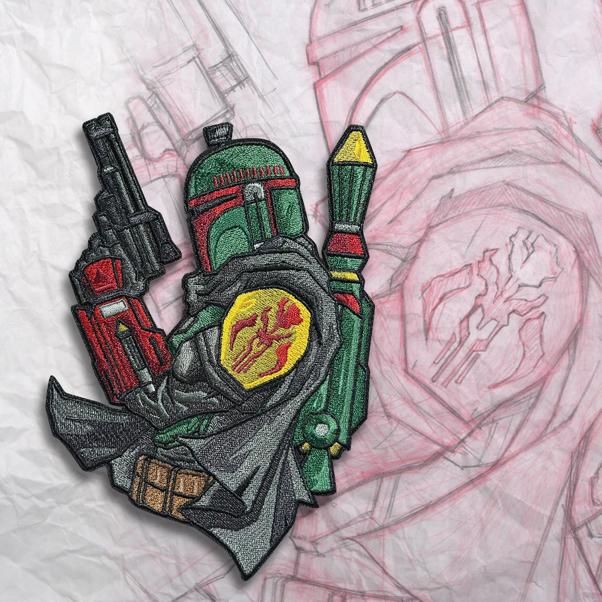Grumpy Boba Shooter V2 Embroidery Patch