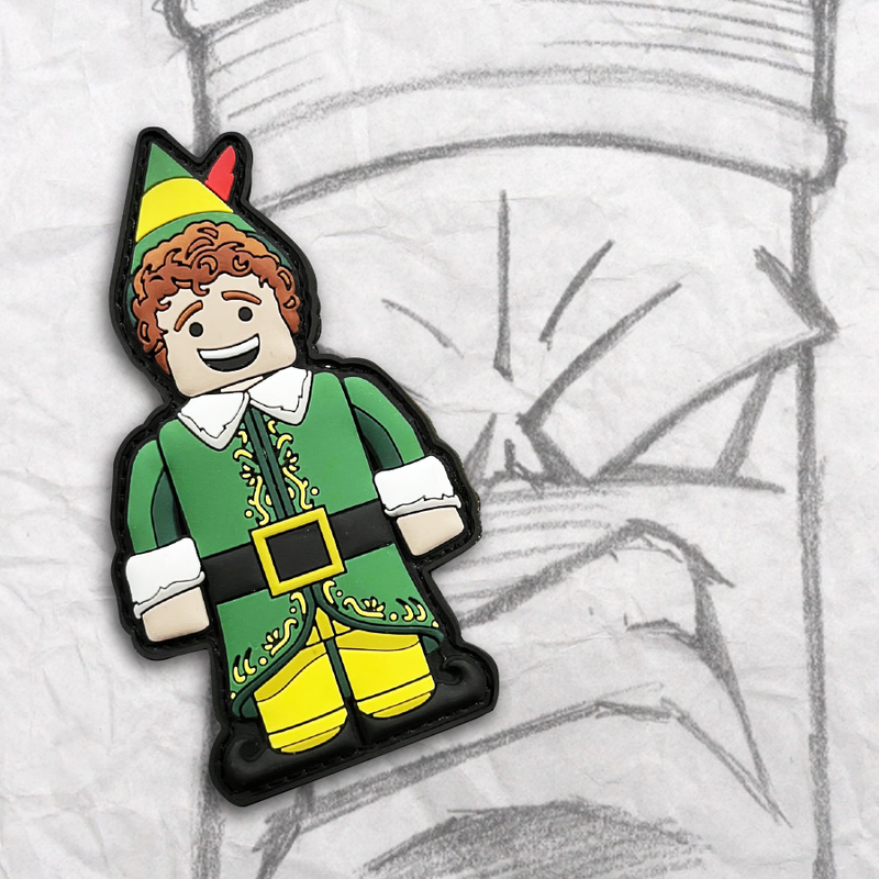 Buddy the Elf Brick Fig Pvc Patch