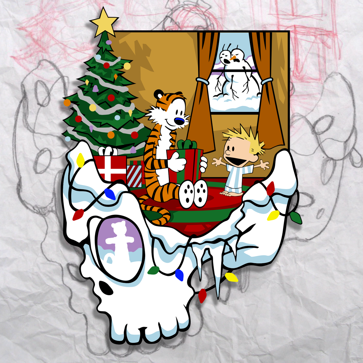 Minds Eye Calvin Christmas Embroidery Patch