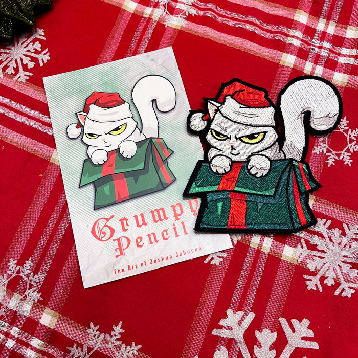 Grumpy Christmas Cat Embroidery Patch