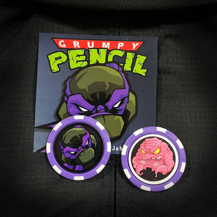 Grumpy Poker Chip, Purple