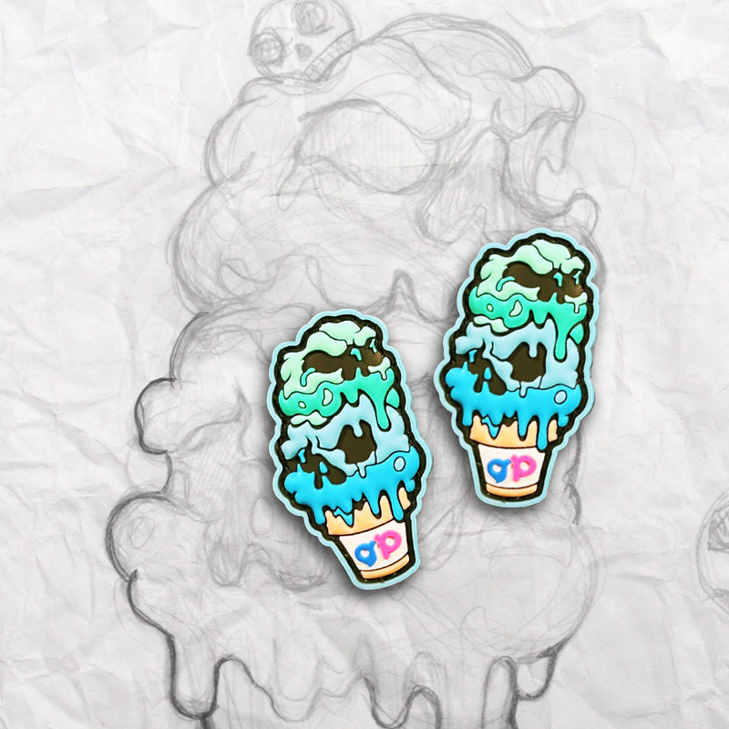 Mini Double Scoop GLOW Death Cones PVC Patch set