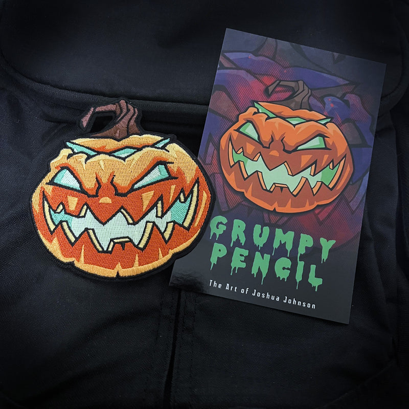 Grumpy O' Lantern ver3 Embroidery Patch