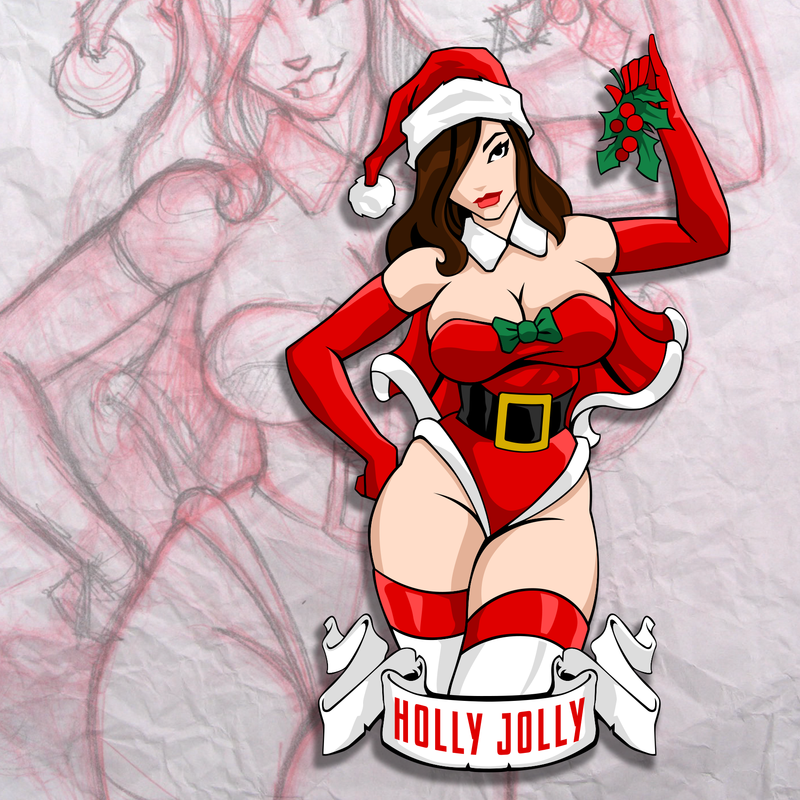 Holly Jolly Pin Up Embroidery Patch