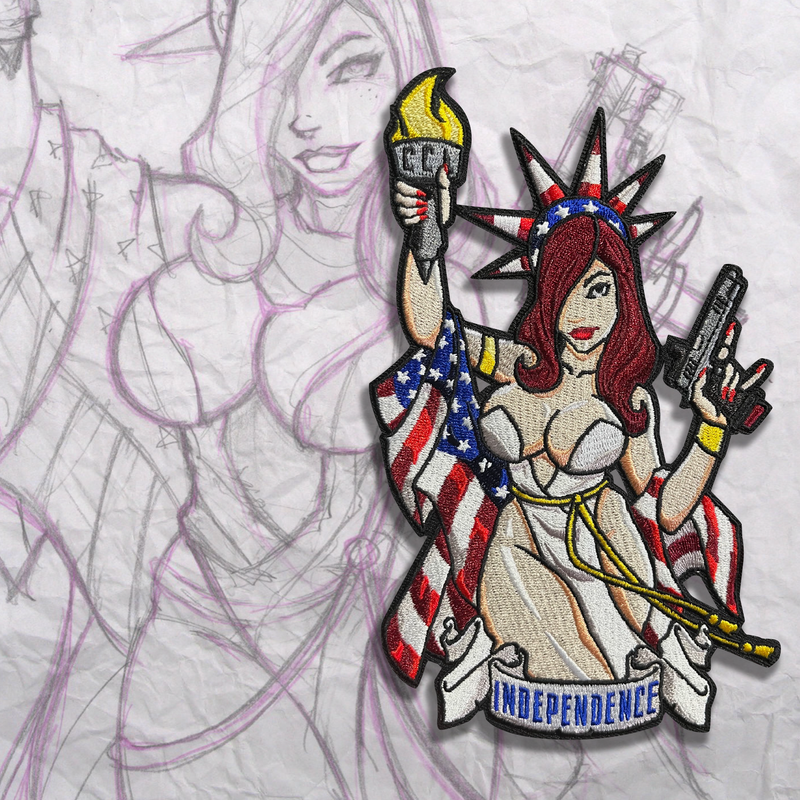 Independence Pin Up Embroidery Patch