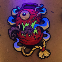 Grumpy Lantern Ghost embroidery Patch