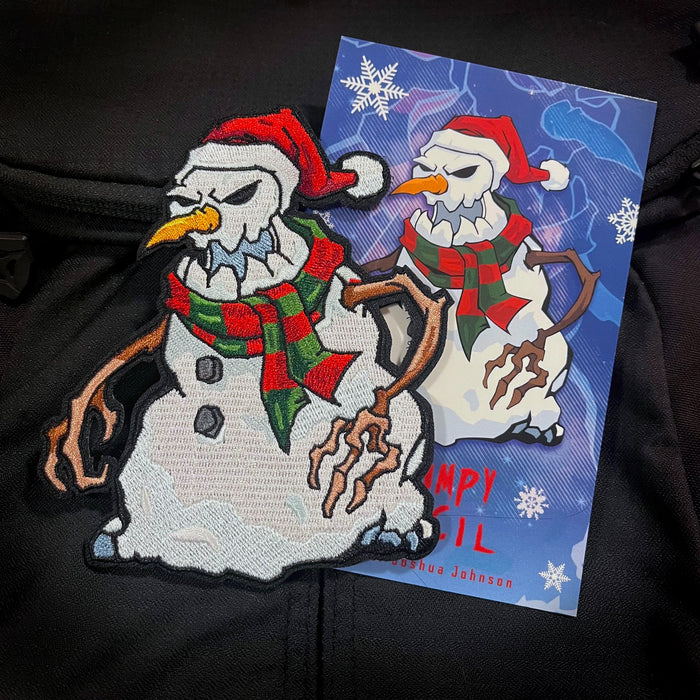 Grumpy Snowman Embroidery Patch