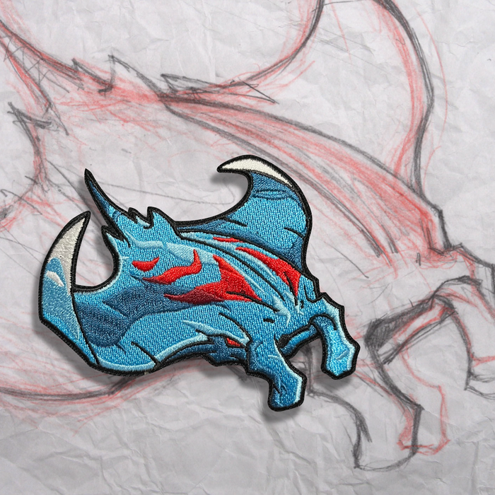 Grumpy Manta v2 Embroidery Patch