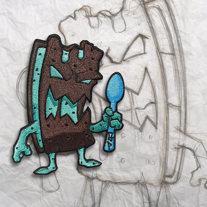 Grumpy Ice Cream Sandwich Embroidery Patch