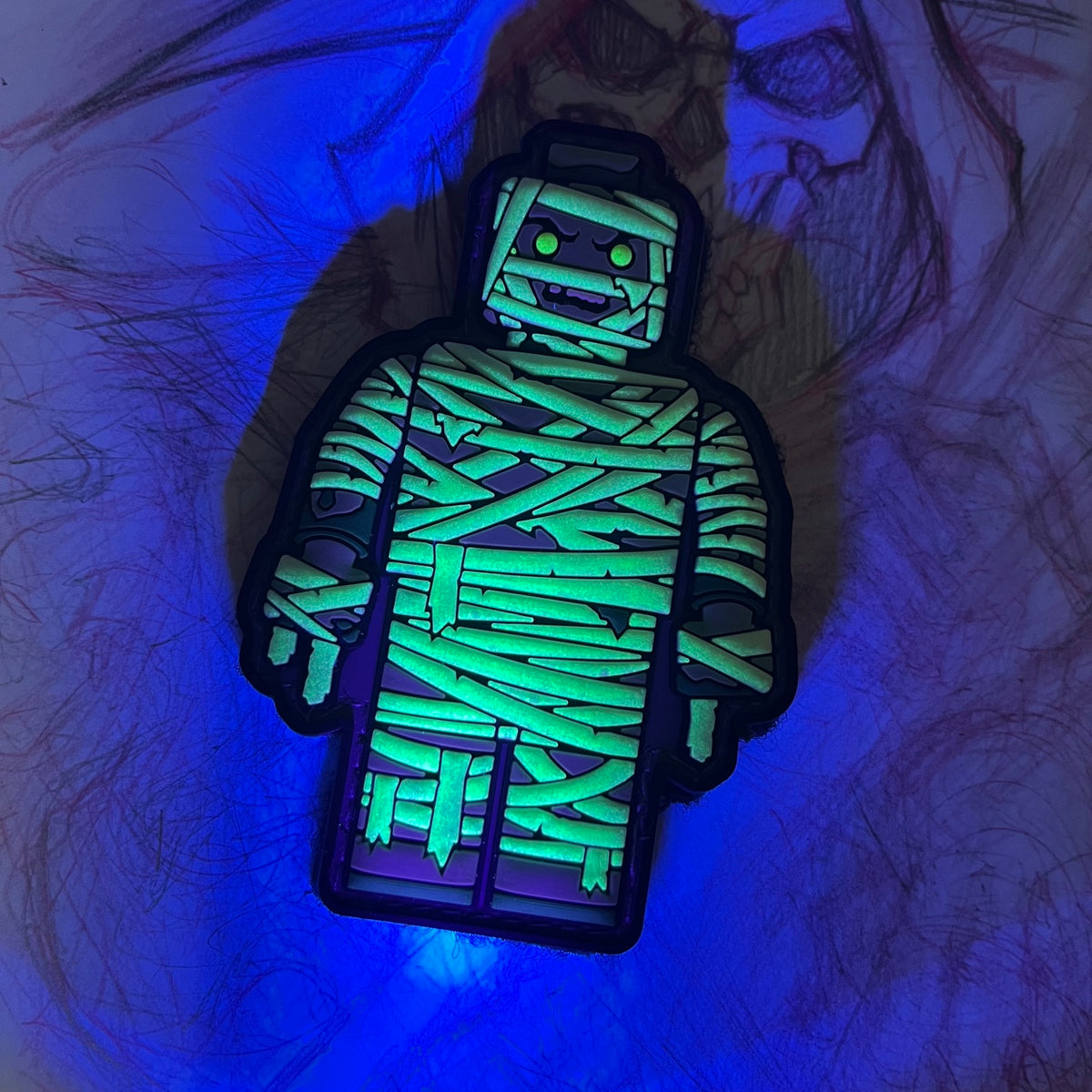 Grumpy Mummy Brick Fig PVC Patch