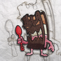 Grumpy Ice Cream Sandwich Embroidery Patch