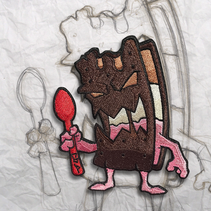 Grumpy Ice Cream Sandwich Embroidery Patch