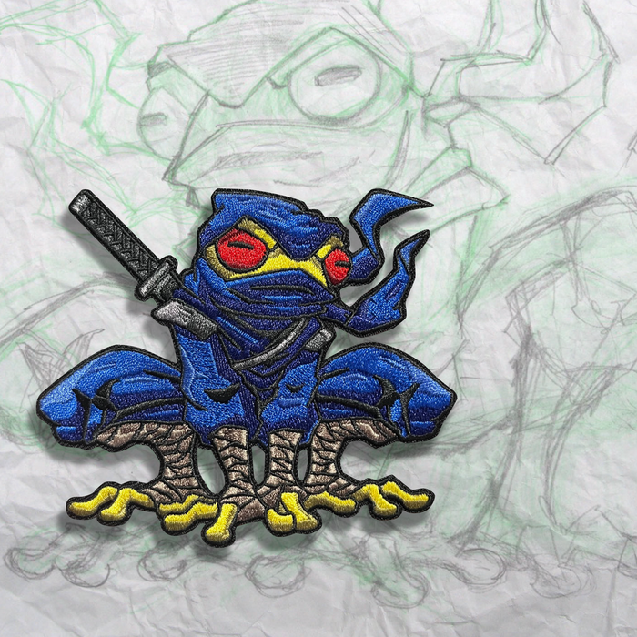 Ninja Frog Embroidery Patch