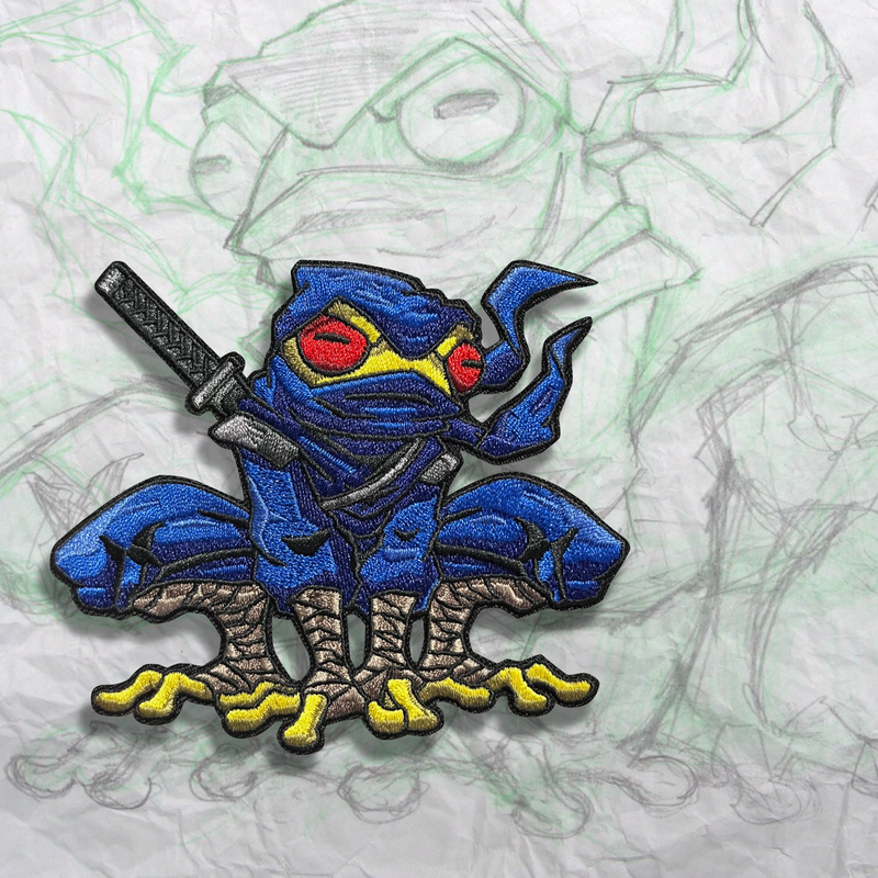 Ninja Frog Embroidery Patch