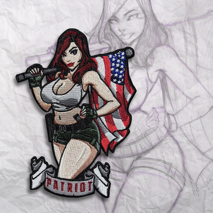 Patriot Pin Up Embroidery Patch