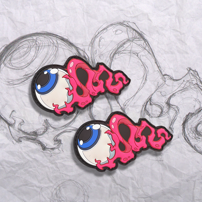 Grumpy Pink Eyeball, PVC Patch Set