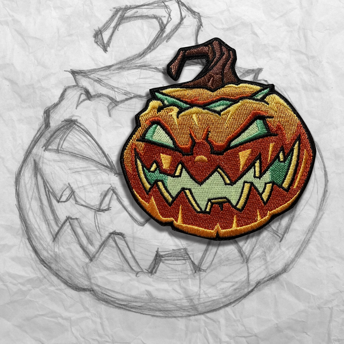 Grumpy O' Lantern ver3 Embroidery Patch