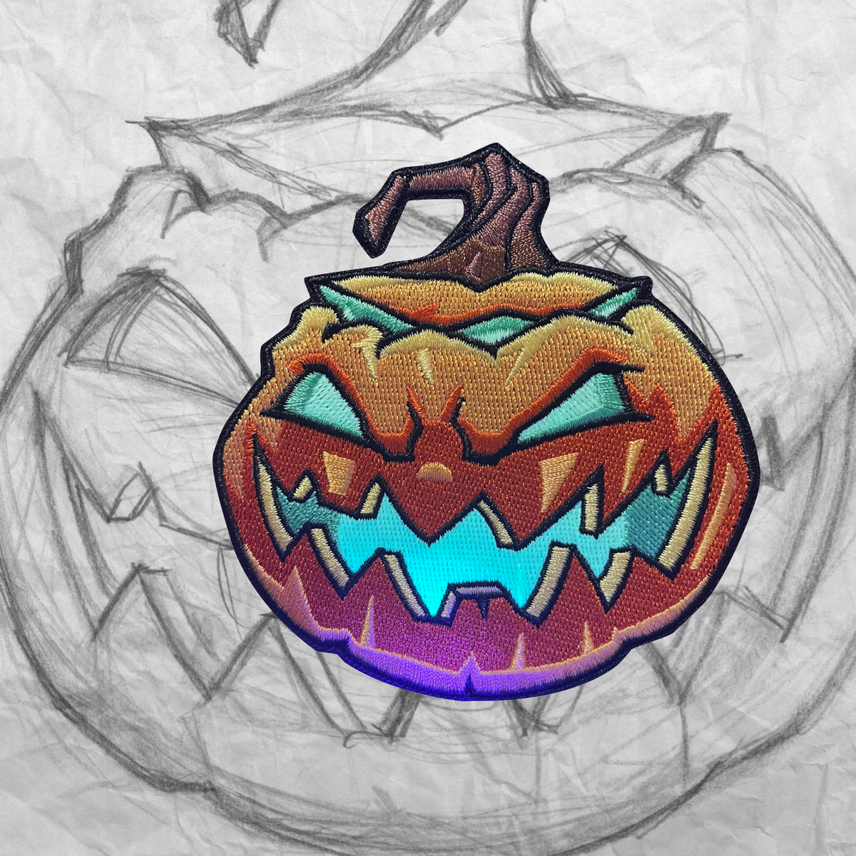 Grumpy O' Lantern ver3 Embroidery Patch