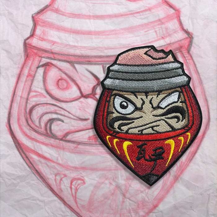 Grumpy Daruma embroidery Patch