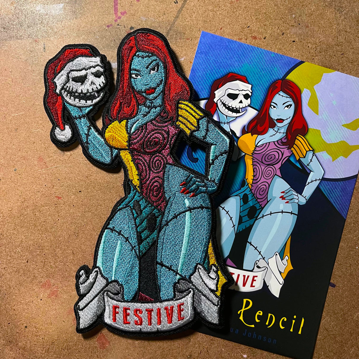 Festive Pin Up Embroidery Patch